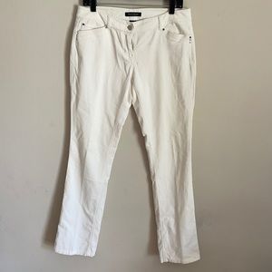 White House Black Market White Corduroy Jeans WHBM Noir Jeans Slim Leg Size 6R